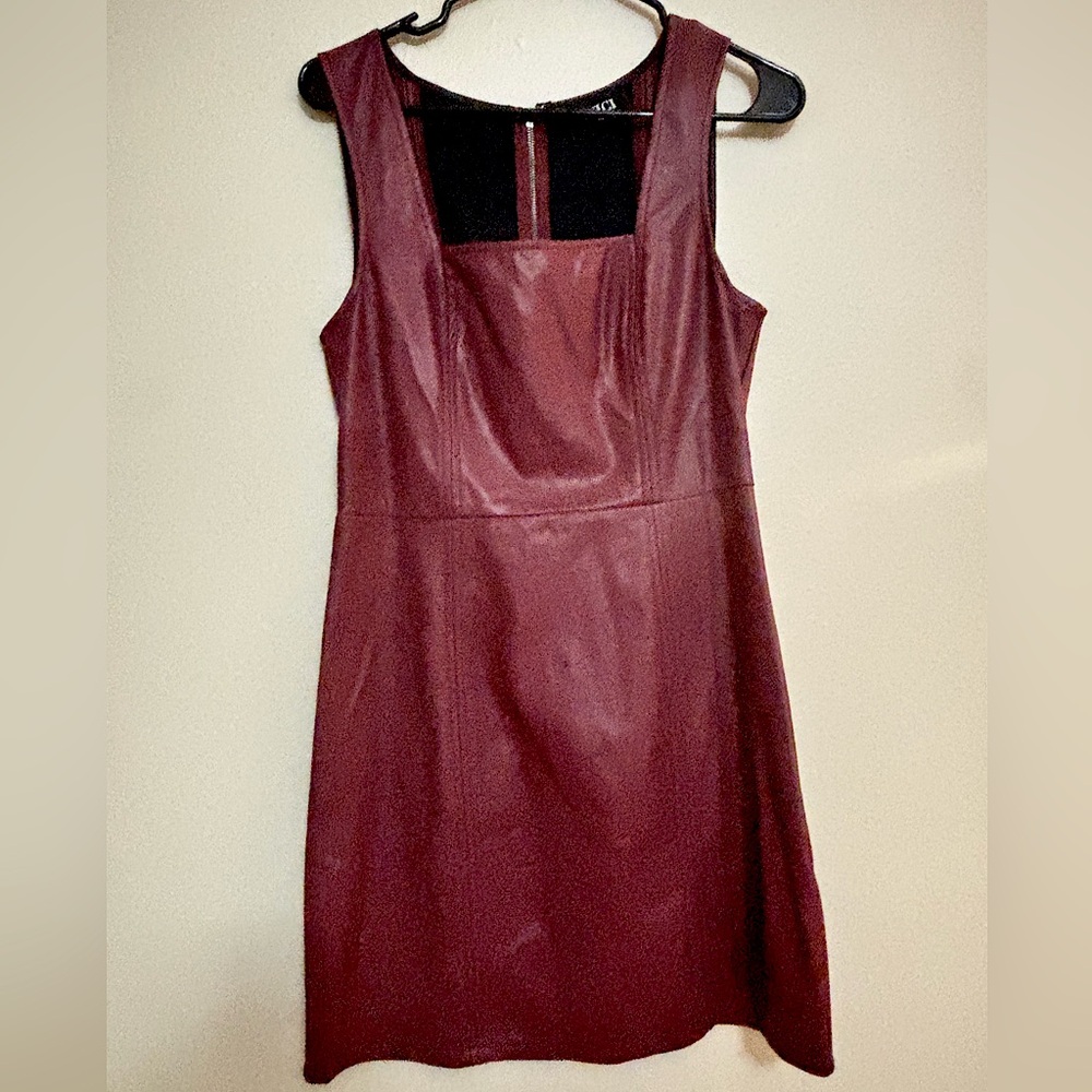 Vici Burgundy faux leather Mini shift Dress